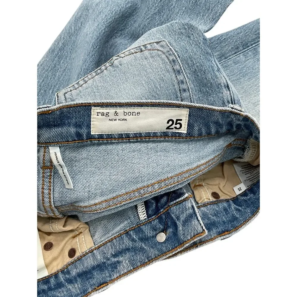 Rag & Bone Classic Blue Harlow Denim Jeans Size 25 - Picture 4 of 6